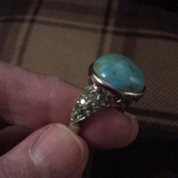 Turquoise and sterling silver ring - Picture 2 of 5